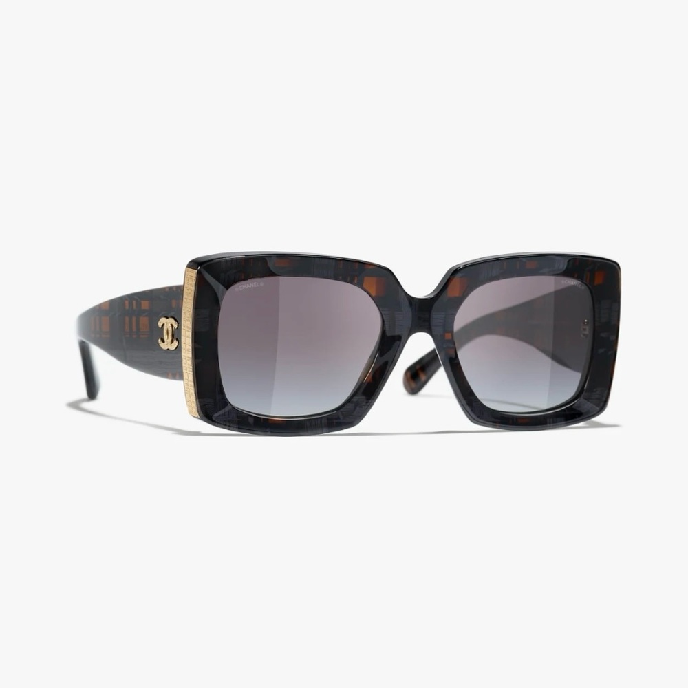 Authentic Chanel Rectangle Sunglasses Acetate